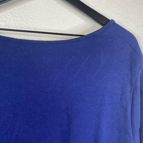 Quacker Factory Top Plus Size 3X Rhinestones Studs Embroidered Flower Blue Shirt - Picture 7 of 9